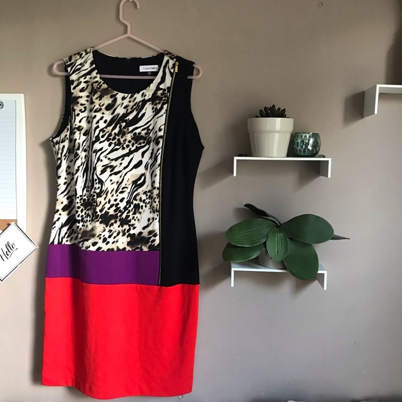 Calvin Klein Dresses & Skirts - SOLD Calvin Klein Color-block Exposed Zip Career